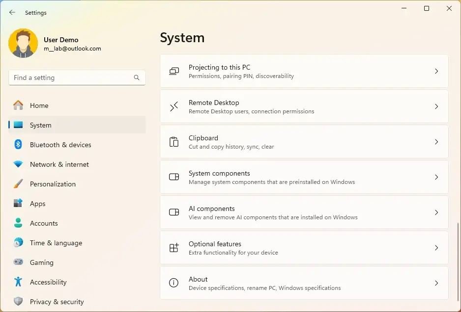 Microsoft'un Windows 11'e Yeni Yapay Zeka Bileşenleri Sayfası